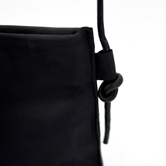 The Maude Snap Sack - Black Bovine Leather