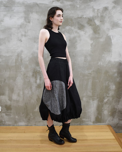 The Zentrum Skirt - Black w. Charcoal Marle