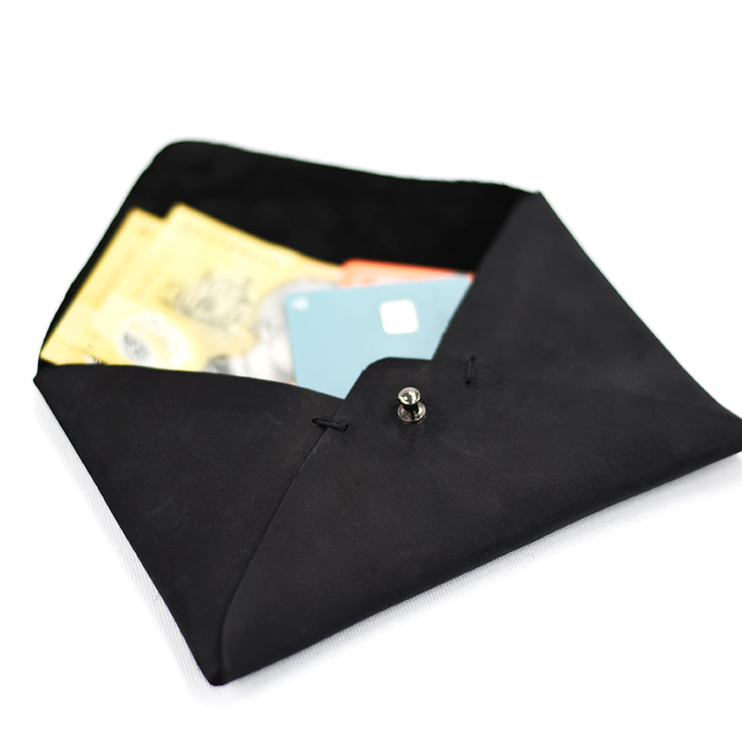 The Maude 'Envelop It' Wallet - Black Bovine Leather