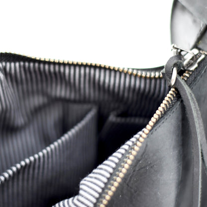 The Maude Trapezoid Bag - Black Bovine Leather