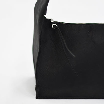 The Maude Trapezoid Bag - Black Bovine Leather