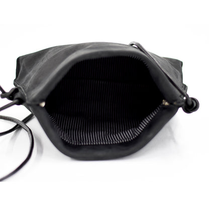 The Maude Snap Sack - Black Bovine Leather
