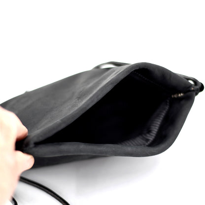 The Maude Snap Sack - Black Bovine Leather