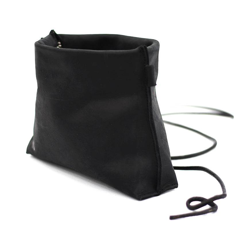 The Maude Snap Sack - Black Bovine Leather