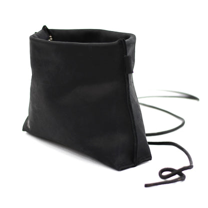 The Maude Snap Sack - Black Bovine Leather