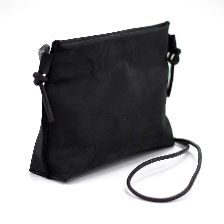 The Maude Snap Sack - Black Bovine Leather