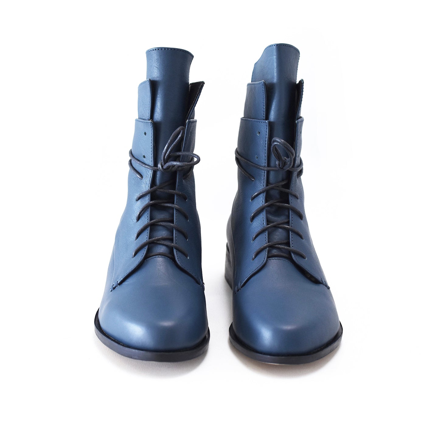 The Striker Boot Saxe Blue, Edgy multilayered design for flattering angle