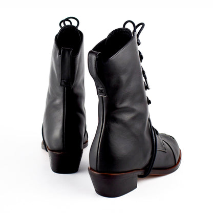 The Banner Boot - Black, made from soft buttery cow leather