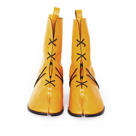 The Tabi Boot Mustard Yellow Edgy Split Toe Boots Booker