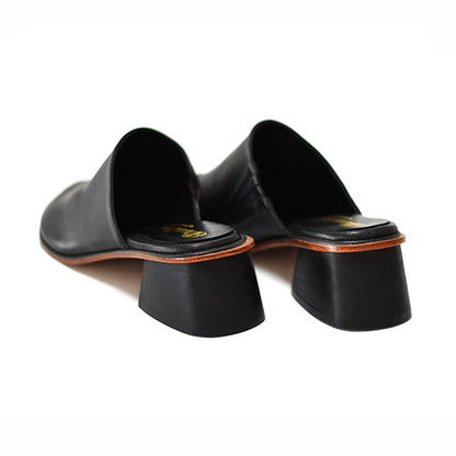 5 cm wooden heel Black Tabi Mules