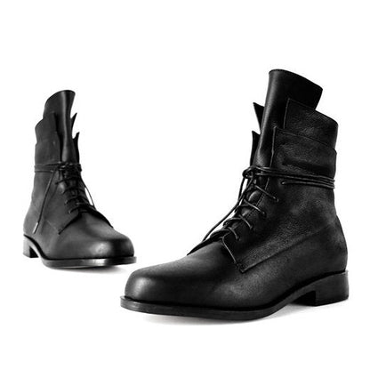 The Striker Boot, 25mm leather covered heel with waxed laces